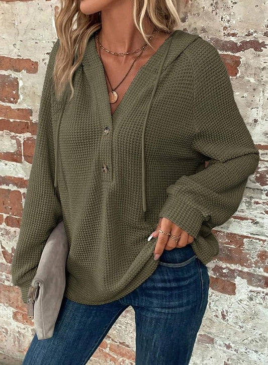 Oversized Waffle Knit Hoodie