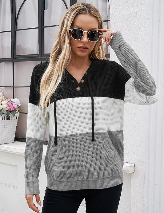 Oversized Knit Hoodie Sweater